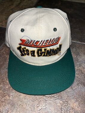 Vintage Michelob 'It's a Gimme' White and Green Baseball Cap
